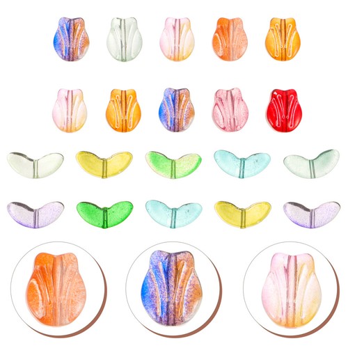 Acrylic tulip beads - tulip, for
