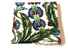 WILLIAM DE MORGAN SUPERB  SIGNED "PERSIAN" 6"  FLORAL TILE IN VGC