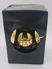 Harrods Gold Shiny Glass Christmas Bauble Dated 2024 NEW In Box 2.5 Inch High