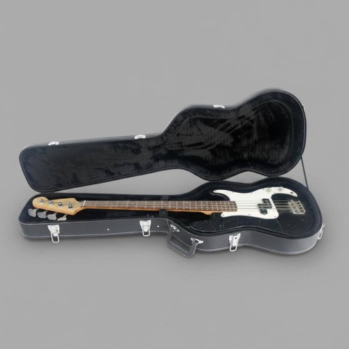Wooden bass guitar - guitar, case