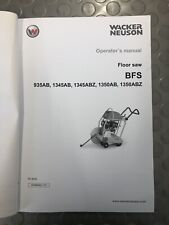 WACKER BFS 935AB 1345AB 1345ABZ 1350AB 1350ABZ FLOOR SAW PARTS BOOK