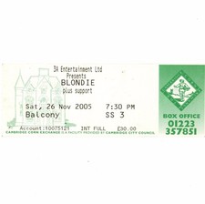 BLONDIE Concert Ticket Stub