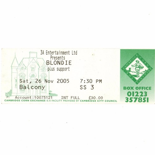 Blondie concert ticket stub - blondie,