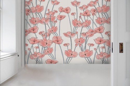 Poppy floral background - floral,
