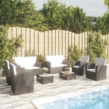 Garden Lounge Set Black, Cream