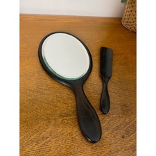 Vintage Ebony Hand Mirror and