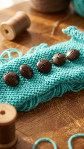 15mm brown football buttons - 15mm,