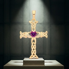 Amethyst Claddagh Celtic Cross