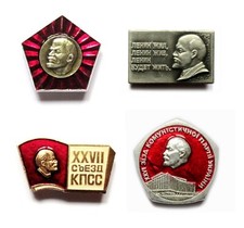 Set 4 Pin Badge Lenin Original