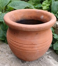 Weathered used terracotta planter pot 18 1/2cm tall