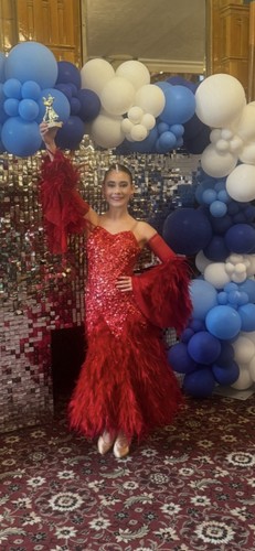 Ballroom dress red size 8 - ballroom,
