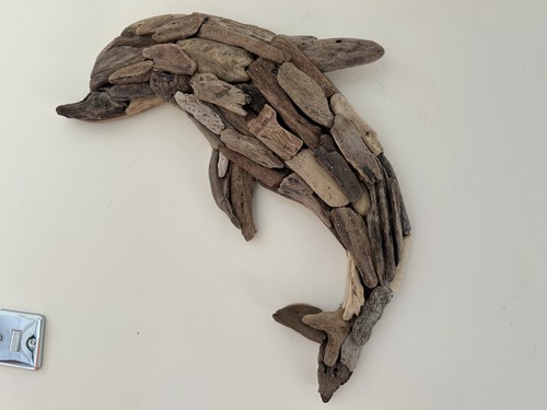 62cm leaping dolphin wooden - 62cm,