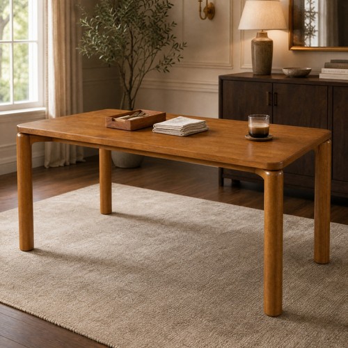 Rubber wood dining table - 70",