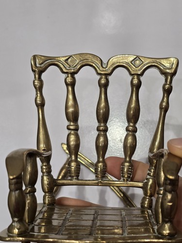Vintage solid brass chair - brass,