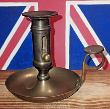 vintage brass adjustable candle holder - wee willy winky style.