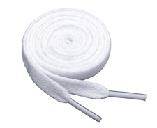 2 Pairs White Flat Sports Shoelaces Trainers Bootlaces Converse Vans Width 8mm