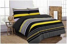 BENJAMIN Stripes Duvet Cover & Pillowcase Modern Easycare Polycotton Bedding Set
