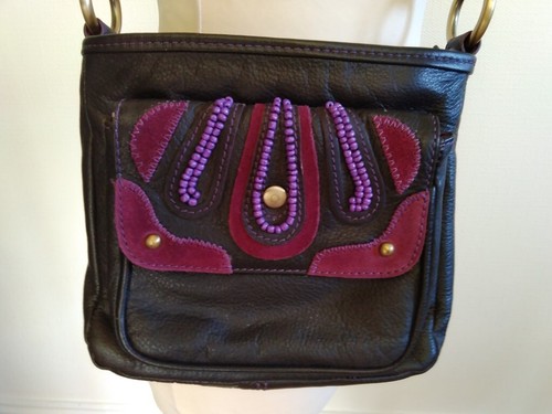 Dark mauve plum - dark, leather