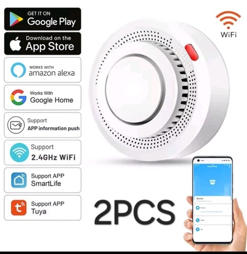 2pcs tuya white wifi smoke - 2pcs,