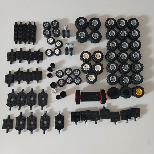 Lego wheels tyres axles - axles, plates