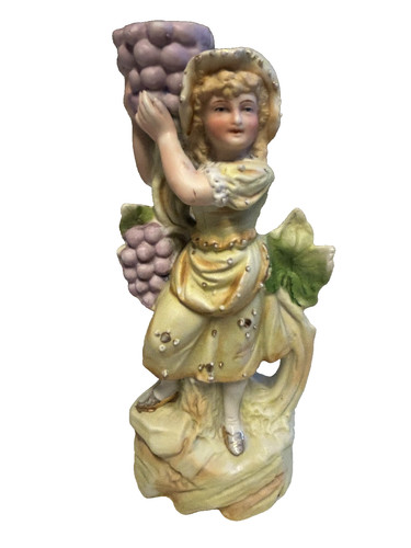 Vintage bisque candlestick - bisque,
