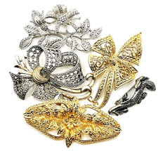 Vintage Job Lot Kigu (All Signed) Brooches. Five in Total.