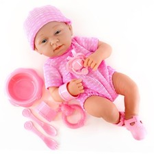 14" Bathable Girl Baby Newborn Doll Pink Outfit Dummy & Accessories BiBi Doll