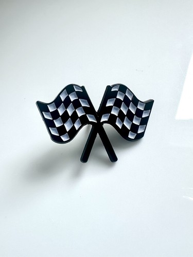 Chequered racing flags enamel - racing,