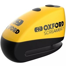 Oxford Screamer Motorcycle Motorbike Alarm Security Disc Lock 7mm Pin Yellow