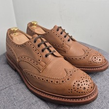 Trickers 'Bourton' Brown Grain Leather Country Brogue Shoes Brown UK 9 Dainite