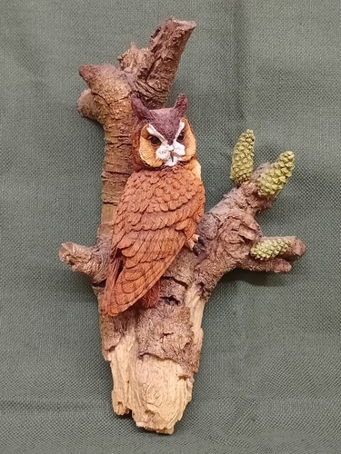 Vintage resin long - resin, owl