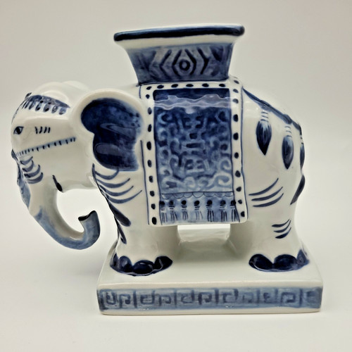 Blue white elephant - white, asian
