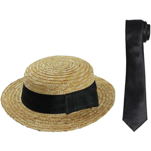 Straw boater hat - straw,