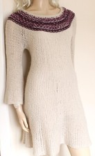 Fat face Cream chunky mohair wool knitted fairisle jumper ski dress size 14