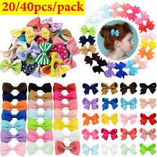40PCS Baby Girls kids Ribbon Bow Alligator Hair Clip Cute Bows Clips School Pair