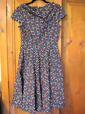 FROCK dress co, handmade designer colourful spot swing tea dance  dress size 8
