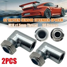 2PCS ADJUSTABLE LAMBDA O2 OXYGEN SENSOR BOSS EXTENDER SPACER M18 x1.5 90 DEGREE