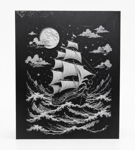 Printed sailing ship wall - 3d,
