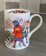 Ringtons Fine Bone China By Queens Vintage 1993 Christmas Winter Scene Mug