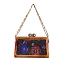 True Vtg Brown Bakelite Beaded