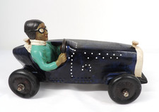 Vintage 1930s Classic Blue Bugatti C70 Ceramic Racing Car Model good condition