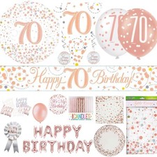 White Rose Gold 70th Happy