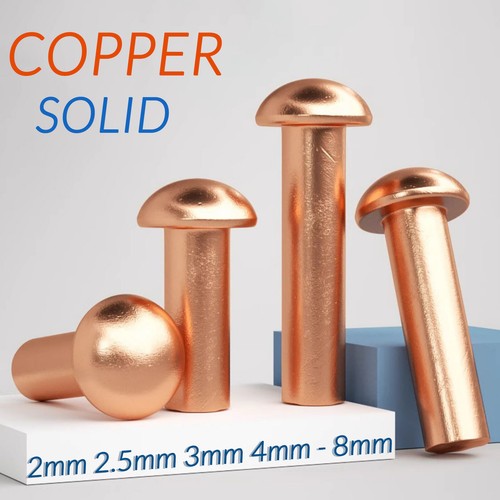 Solid copper round pan - copper, head
