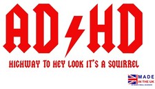 ADHD funny sticker, bumper sticker funny vinyl decal