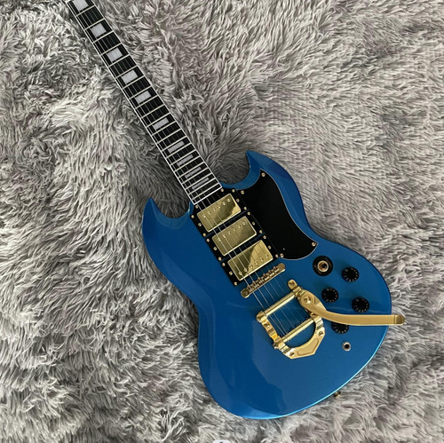 Electric guitar blue - guitar, small