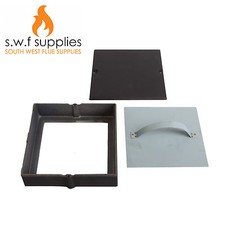 Soot Box Door 9"x9" 230x230mm Cast Iron Chimney Flue Woodburner Log Burner Stove