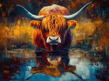Highland Cow Canvas Picture