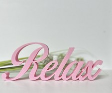 Relax Word Sign Pink Ornament Bath Bedroom New Home Gift Decoration Freestanding