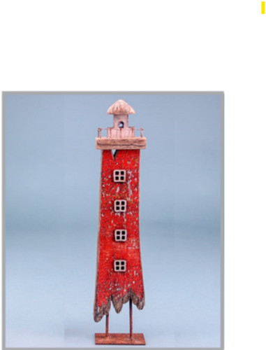 Lighthouse ornament red 34cm - ornament,