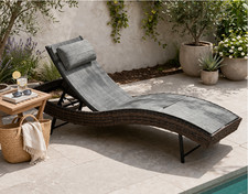 Rattan sun lounger garden - sun,